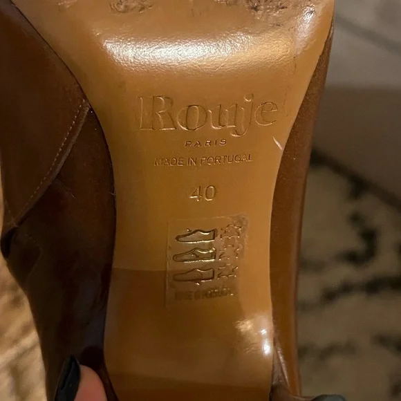 Rouje Celeste Chestnut Heeled Boots, Size 40 - Picture 3 of 5